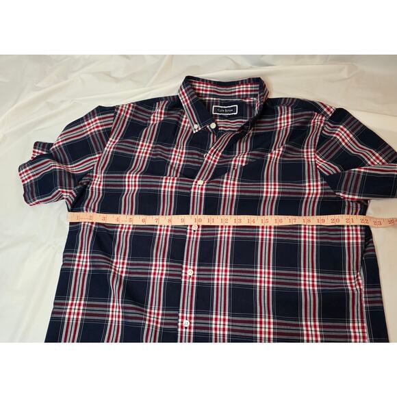 Pair of Club Room Button Down Shirts Men's Size L Red White Blue Plaid - Picture 7 of 10